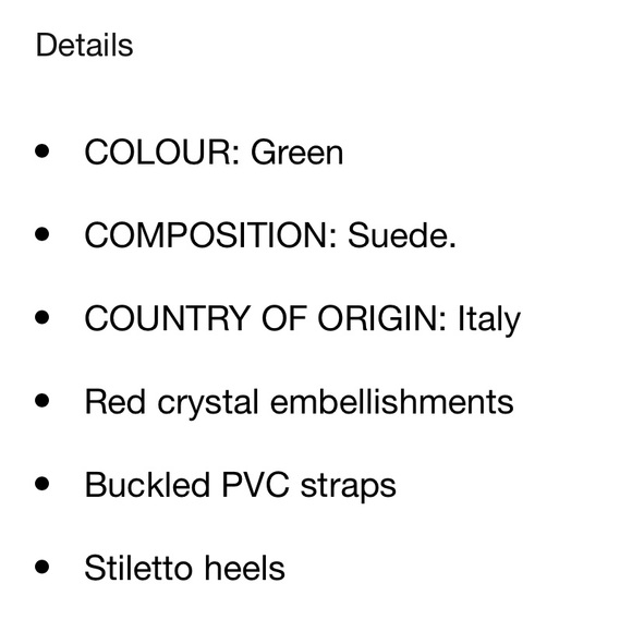 NW Aquazurra Olympia 105mm sandal. Green suede with Red crystal embellishments - Picture 4 of 4